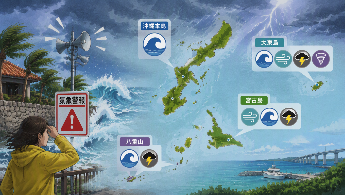 日本多地發布氣象警報 沖繩本島高波警戒