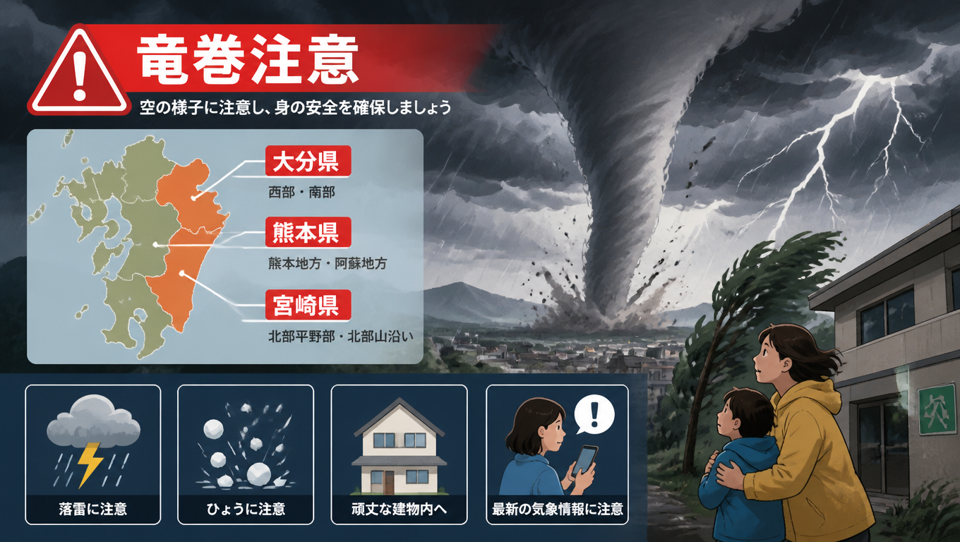 日本多地發布龍捲風注意警報 籲民眾留意劇烈天氣變化
