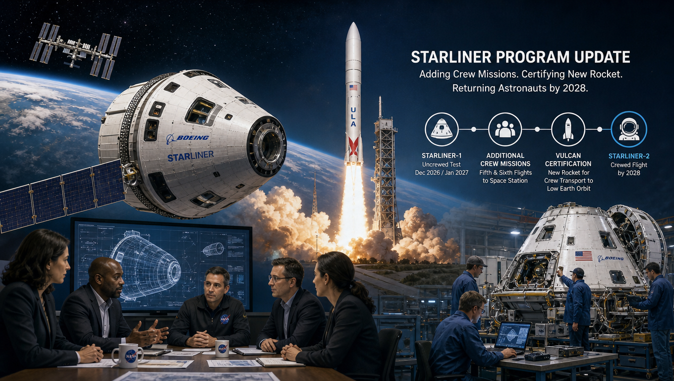 NASA與波音更新Starliner發展計畫：增添載人任務並認證新火箭