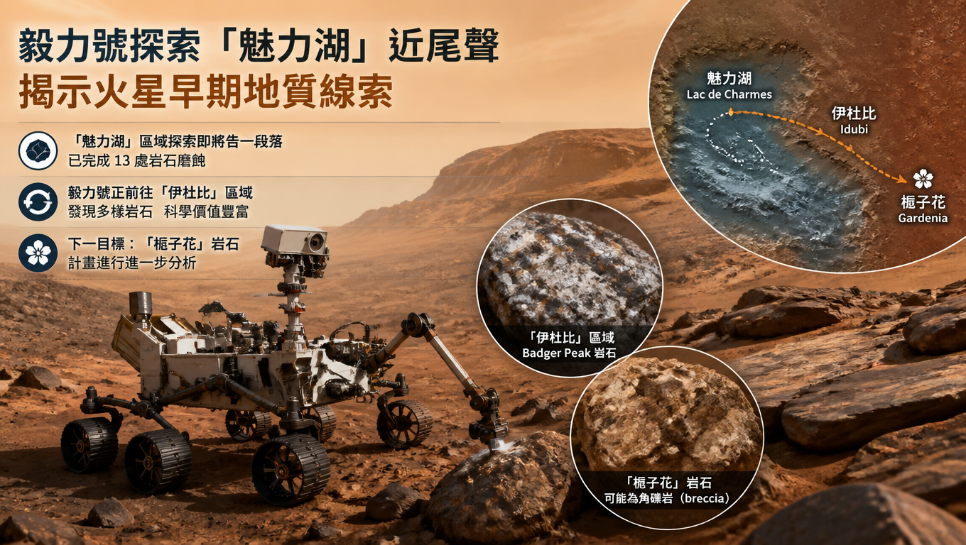 毅力號火星探測車探索「魅力湖」區域近尾聲 揭示火星早期地質線索